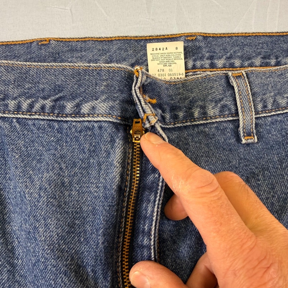 VTG Levis 550 Relaxed Fit Jeans Mens 54x30 Blue Denim Orange Tab Vintage 5-Pockt - Picture 4 of 16